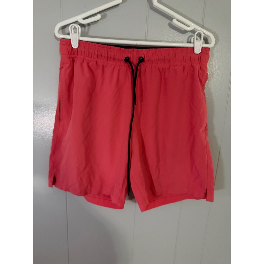 Champion Swim Trunks Mens Medium Coral Pink Mesh Lined Elastic Waist Drawstring